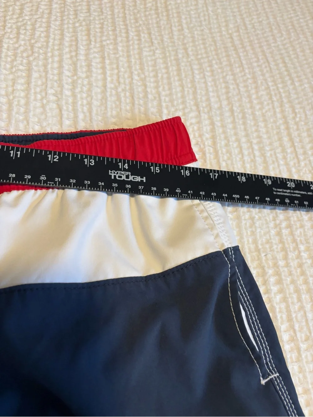 Abercrombie & Fitch men tri-color colorblocked swim trunk size Large